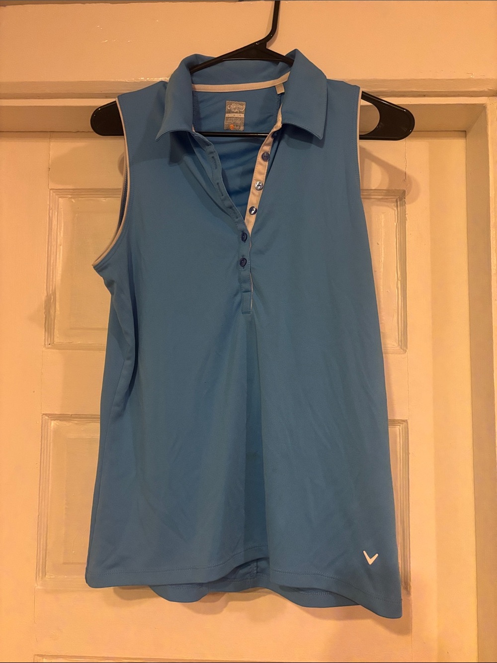 Callaway Light Blue Sleeveless Golf Polo